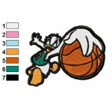 Donald Duck Basketball Player Embroidery Design